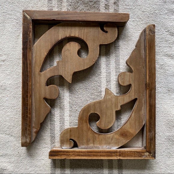 Other - Vintage farmhouse wooden shelf brackets